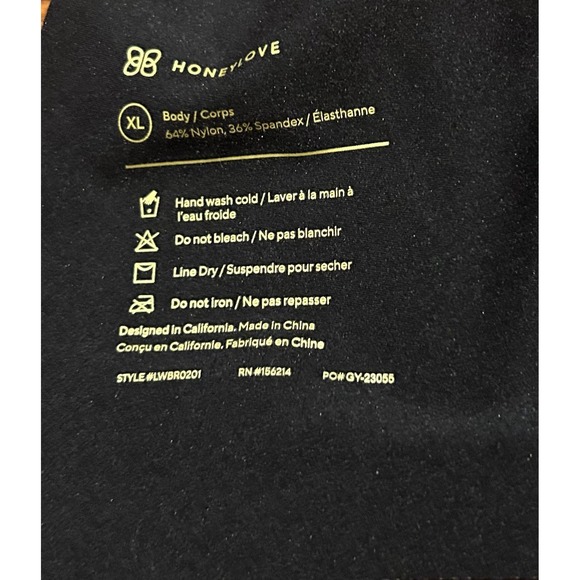 Honeylove Silhouette Bra Sz XL Vamp/Black Wireless Removable Pads - Picture 5 of 5